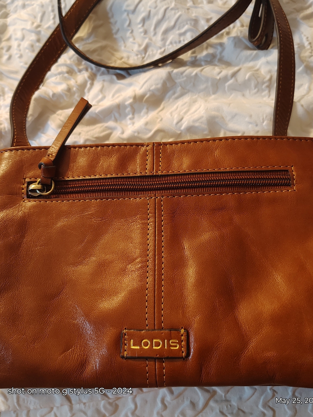 Lodis Women’s Tan Leather Crossbody Bag - Classic Style